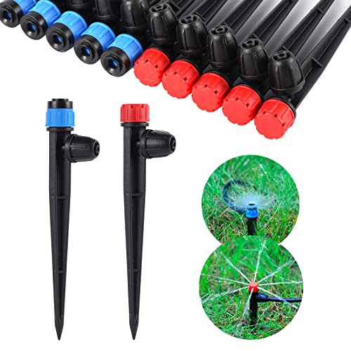 50 Pcs 360° Adjustable Drip Irrigation Spray Emitters - style: 50pcs-Colorful*25 Sprayer*25 Drip