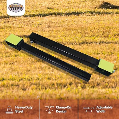 Field Tuff Fork Stabilizer Heavy Duty Adjustable 19.5 to 36 Inch Clamp-On 3 x 2 Pallet Fork Lift Attachment Accessory, 1600 Pound, Black