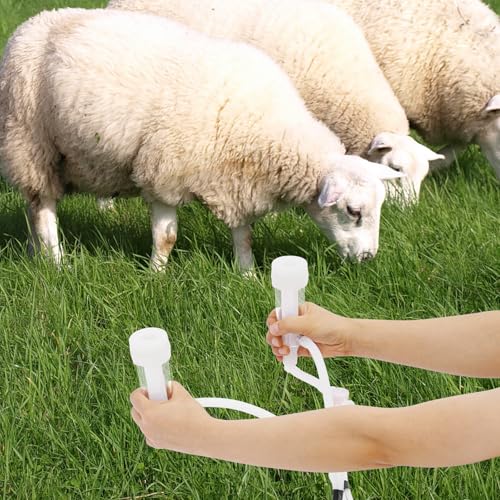 Pulsation Cow Milking Machine Rechargeable Electric Vacuum Goat Milker with 3.7 Gal Stainless Steel Bucket, Adjustable Suction Pulsation Vacuum Milker Portable Livstock Milking Machine (10L) - size: 10L