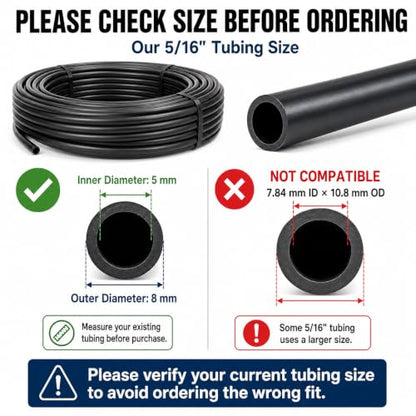 5/16 Inch Blank Drip Irrigation Tubing, 60FT Distribution Hose for Garden, Greenhouse & Raised Beds, Flexible UV-Resistant Watering Line for Drip Irrigation Systems - style: 60Ft 5/16 Tubing