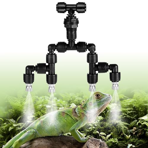 15 Pack Four-Head 1/4 Reptile Mister Nozzles Kit,Reptile Misting - size: Four-Head