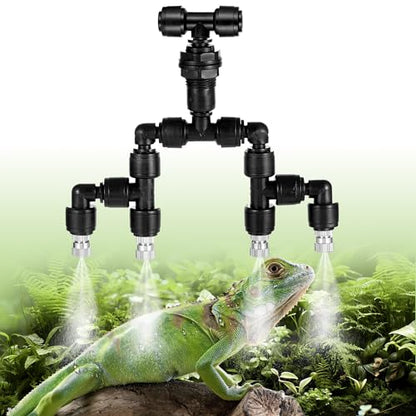 15 Pack Four-Head 1/4 Reptile Mister Nozzles Kit,Reptile Misting - size: Four-Head