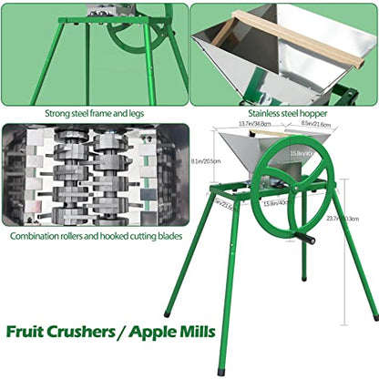 Heavy-duty Cross-beam Stainless Steel Fruit and Wine Press and Fruit and Apple Crusher with Stand