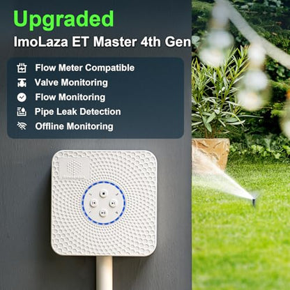 ImoLaza 4 Zone WiFi Smart Sprinkler Controller, ET Master Irrigation Timer - color: White-4 Zone