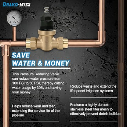 3/4" NR3XL Pressure Reducing Valve With Double Union FNPT Connection - size: 0.75 Inch