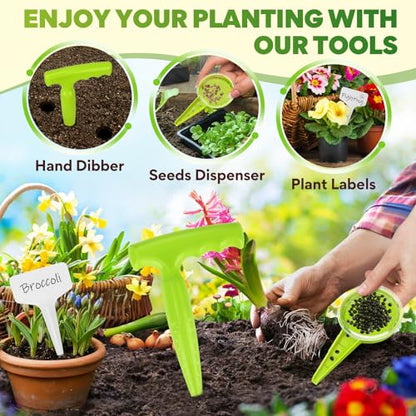 Seed Planter Tool, Seed Dibber, Seed Dispenser, Light Green, 12 Pcs - color: Light Green, 12 Pcs
