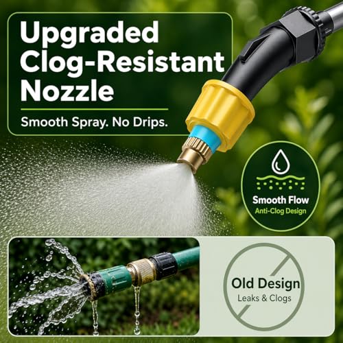 Battery Powered Garden Sprayer, 2.1 Gallon Electric Plant Sprayer with Rechargeable Handle, 3 Adjustable Nozzles, Telescopic Wand,Shoulder Strap,Portable Weed Sprayer for Lawn,Garden,Yard