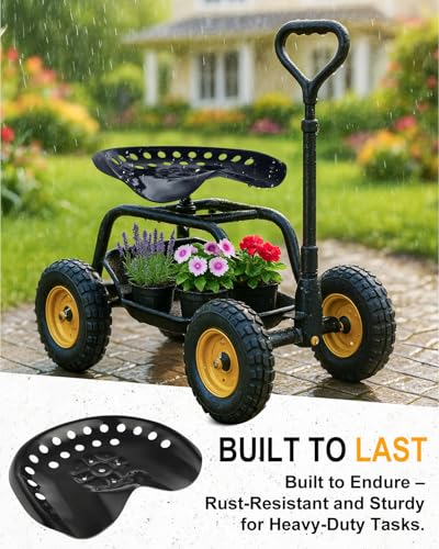 17.7x13.4" Metal Tractor Seat for Lawnmower, Farm 2 Pack Black