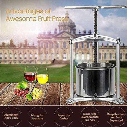 Fruit Wine Press and Crusher,100% Nature Apple&Grape&Berries Crusher Manual Juice Maker for Kitchen