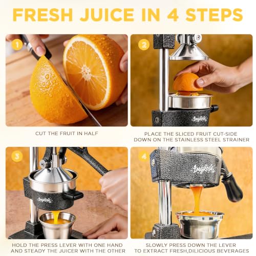 Manual Lemon Juicer Squeezer – Hand juicer Cast Iron - color: Dark Grey