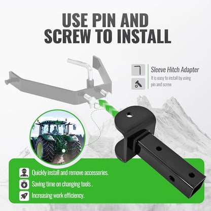 Wutist Sleeve Hitch Adapter Compatible with Tractors Heavy-Duty Hitch