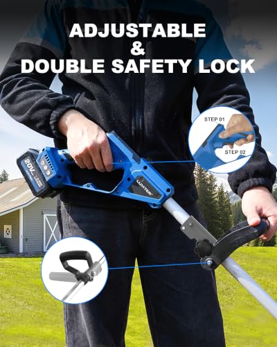 LUXTER 20V 12-Inch Cordless String Trimmer & Edger Kit, Brushless Motor - size: three-fold