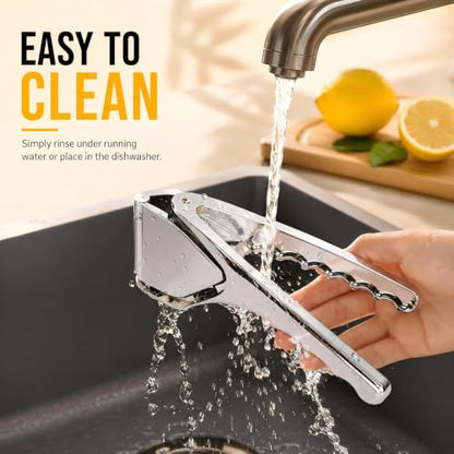 Lemon Squeezer Manual Stainless Steel - Max Extraction Hand Press Lemon Juicer, Metal Heavy-Duty Handheld Lime Squeezer, Easy Squeeze Fold-Flat Lime Citrus Fruit Extractor