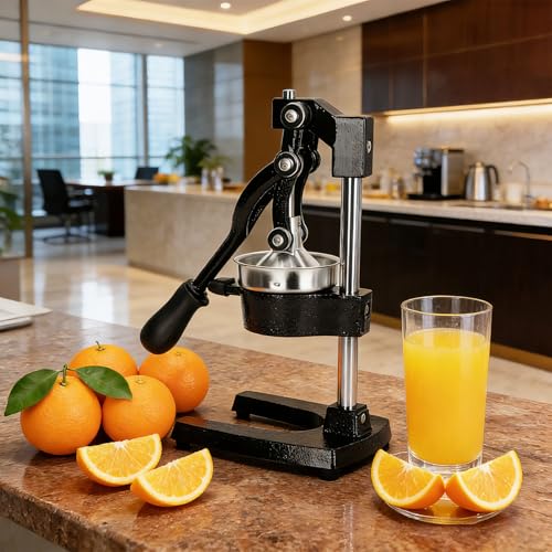 Cast Iron Juicer Hand Press Heavy Duty, Orange Juicer - color: Black