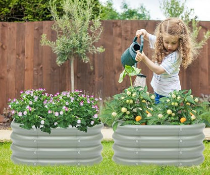Besebay 2-Pack 2x1ft Galvanized Raised Garden Bed, Outdoor Planter Bed, - color: Light Green, size: 2x2x1ft-2Pack