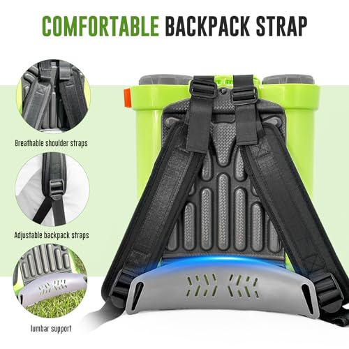 Battery Powered Backpack Sprayer 3.2 Gallon, VAXMAY 80 PSI Electric Garden Sprayer Works with Makita 18V Battery, Weed Lawn Sprayer with Telescopic Wand, 5 Nozzles, 2.0 Ah Battery & Charger Included - size: 3.2 Gallon