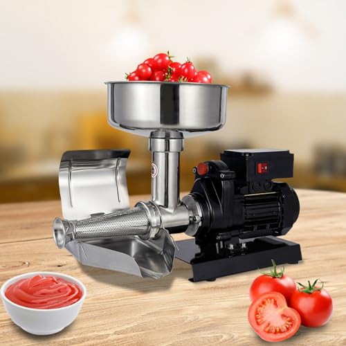 450W Electric Tomato Strainer Machine - Commercial Tomato Milling Machine - Stainless Steel Tomato Sauce Maker Food Squeezer Tomato Sauce Machine for Tomato Strawberry and Blueberry Sauce