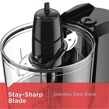 BLACK+DECKER 1.5-Cup Electric Food Chopper, One Touch Pulse, 150W Motor, Stay-Sharp Blade, Dishwasher Safe - size: 1.5 cup capacity