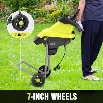 EWORK 15 Amp Electric Wood Chipper Shredder, Max 1.77" Cutting Diameter - color: Green