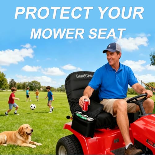 Lawn Tractor Seat Cover Compatible with Husqvarna,Zero Turn Riding Mower - color: Black, size: Large