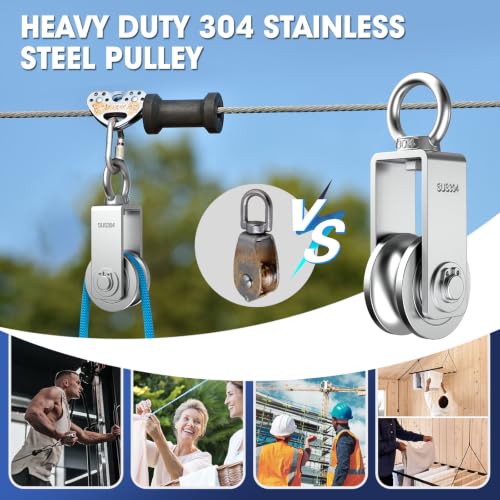 Rope Pulley, 304 Stainless Steel Cable Pulley Wheel, 68mm 1PC - style: 68 mm