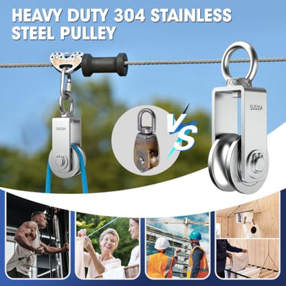 Rope Pulley, 304 Stainless Steel Cable Pulley Wheel, 68mm 1PC - style: 68 mm
