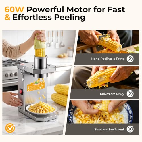 Corn Sheller, 60W Stainless Steel Machine for Home & Commercial