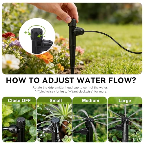 30pcs 1/4" Drip Irrigation Emitters & Irrigation Drippers Sprinkler Heads