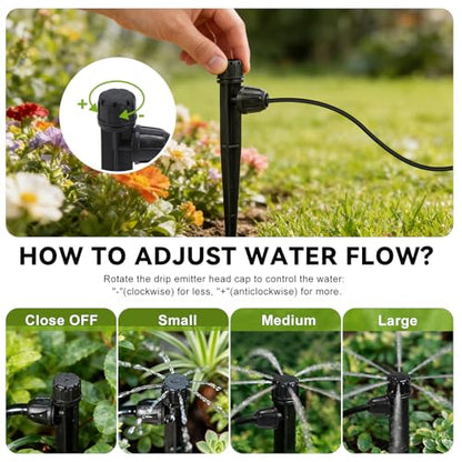30pcs 1/4" Drip Irrigation Emitters & Irrigation Drippers Sprinkler Heads