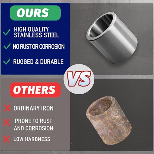Stainless Steel Reducer Bushing, Screw Standoff Metal Spacer 5/8" to 1/2" Steel Reducer Standoff Bushing Adapters for 1/2" Screws Bolts and Rods, Round Metal Stainless Steel Spacer Set of 10 - size: 5/8" to 1/2"