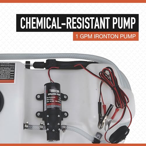 Ironton 12V Sprayer Pump, 8-Gallon, 1 GPM, 12V, 12ft. Vertical Spray Reach - size: 8 Gallon