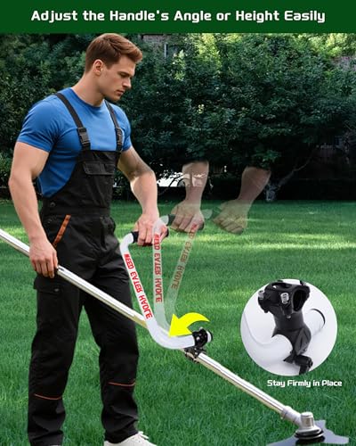Weed Eater Handle, Ergonomic String Trimmer Grip Extension Back Saver, Weed Wacker Handle with Adjustable Shoulder Strap for Lawn Care, Landscaping, Yard, Grass, Trimming