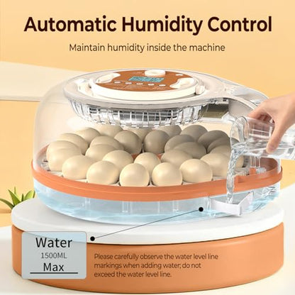 HOWOOlUA 26 Egg Incubator for Hatching Eggs withAuto Turn, Temp & Humidity Control, Built-in CandleLarge Capacity Egg Incubator for Chicken Duck Goose Eggs - size: 26-EGGS