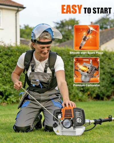 NEO-TEC 52CC 5 in 1 Gas Powered Weed Wacker, 2-Stroke Multi Functional Trimming Tools, Gas String Trimmer, Hedge Trimmer, Brush Cutter, Pole Saw Chainsaw Pruner with 31.5" Extension Pole