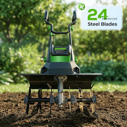 Etoolab Electric Tiller for Gardening, 15-Amp 1800W Corded Rototiller
