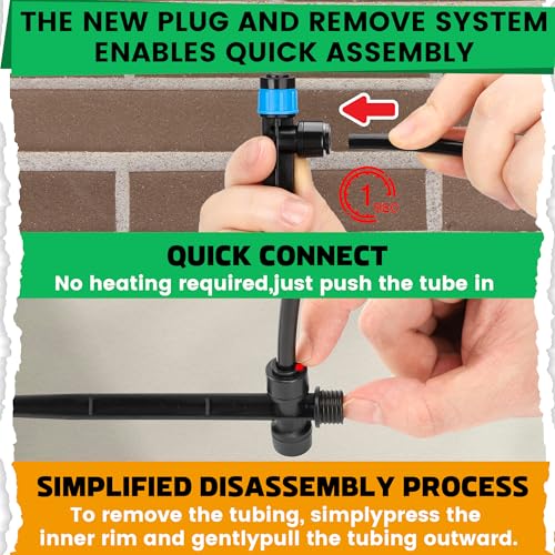 MIXC Quick-Connect Drip Irrigation Emitters for 1/4" Drip Irrigation Tubing - color: Blue