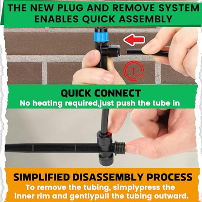 MIXC Quick-Connect Drip Irrigation Emitters for 1/4" Drip Irrigation Tubing - color: Blue
