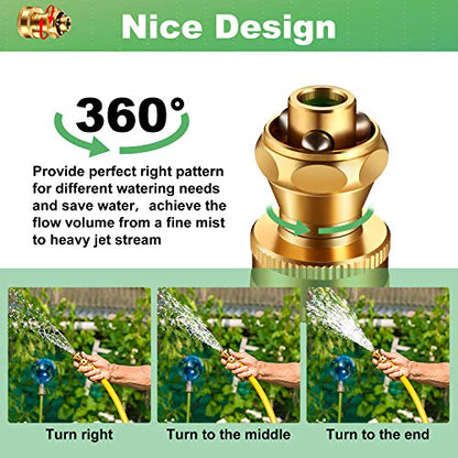 Hotop 3 Pack Big Shot Brass Hose Nozzle Adjustable Twist,3/4 Inch - size: 3/4inch