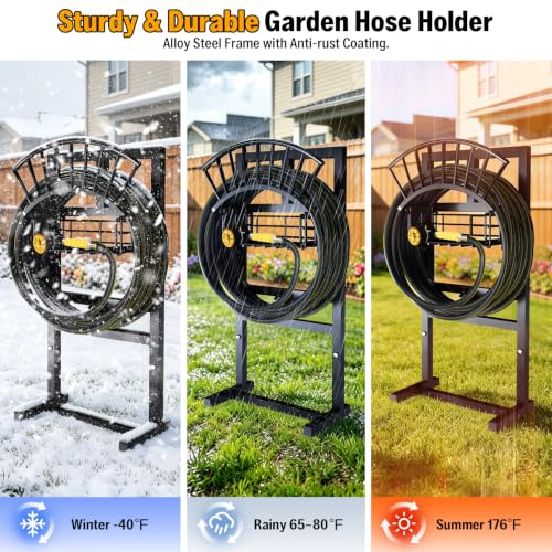 Garden Hose Holder with 45ft Kink Free Water Hose Kit