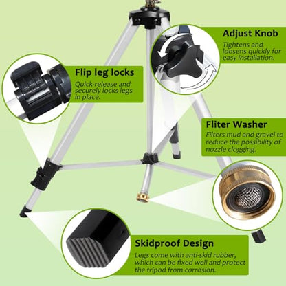 Heavy Duty Impact Sprinkler on Tripod Base,36 Inch Tripod Sprinkler - size: 36in