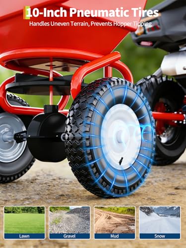 Tow Behind Broadcast Spreader, Red - color: Red
