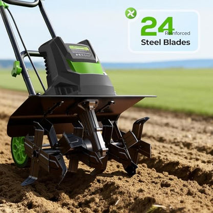 1800W 15A Corded Electric Tiller for Gardening and Soil Cultivation