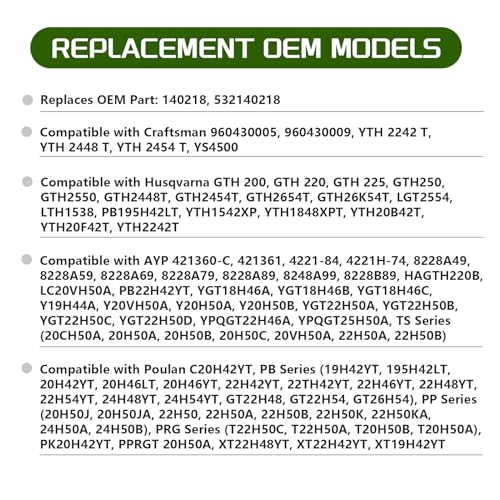 140218 532140218 Mower Belt Deck Belts Compatible with Craftsman Husqvarna Poulan AYP for John Deere Lawn Mowers Parts Length 84.5'' - size: 84.5"L x 0.49"W