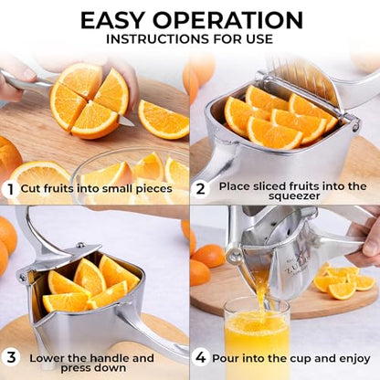 Zulay Kitchen Manual Fruit Juicer - color: Silver