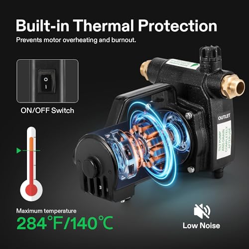 VIVOSUN 1HP Water Transfer Pump, 2700GPH Cast Iron Casing Utility Pump - size: 16"×8"-2700 with ON/OFF Switch