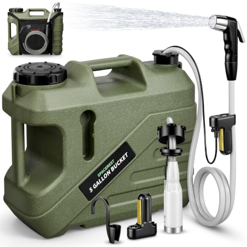 SPACEREST Portable Camping Shower with 5-Gallon Water Jug, 2 Batteries