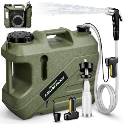 SPACEREST Portable Camping Shower with 5-Gallon Water Jug, 2 Batteries
