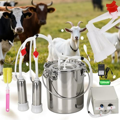 2-in-1 Goats and Cows Milking Machine Upgrade 1.85Gal/7L - size: 7L