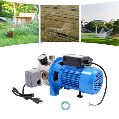 Shallow Well Pump, 110V Portable Electric Water Pump Stainless Steel Water Transfer Pump Garden Jet Pump Versatile Sprinkler Booster Pump for Gardening, Farms, Industrial Water (550W 0.75hp) - style: 550W 0.75hp
