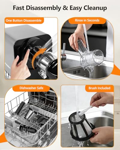 Cold Press Masticating Juicer 250W Slow Extractor for Whole Celery & Carort - color: Sliver